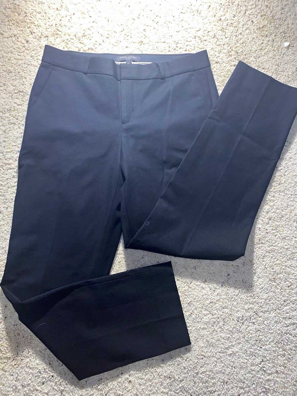 Banana Republic Avery Pants Womens 6L Black Stretch Straight Leg Dress Work